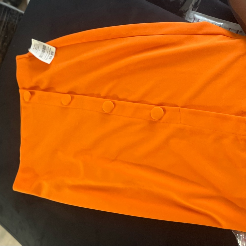 Never Worn Vibrant Orange Button-Down Skirt